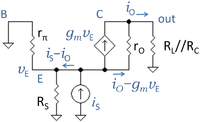 Small-signal circuit to find output current.