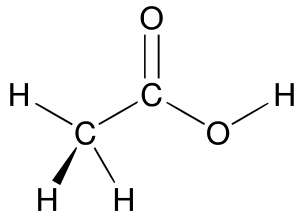 Molecular model of acetic acid